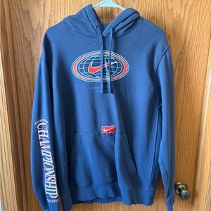 Nike Pullover Hoodie Sweatshirt Sportswear Club Fleece Blue DV9622 Men's Large
